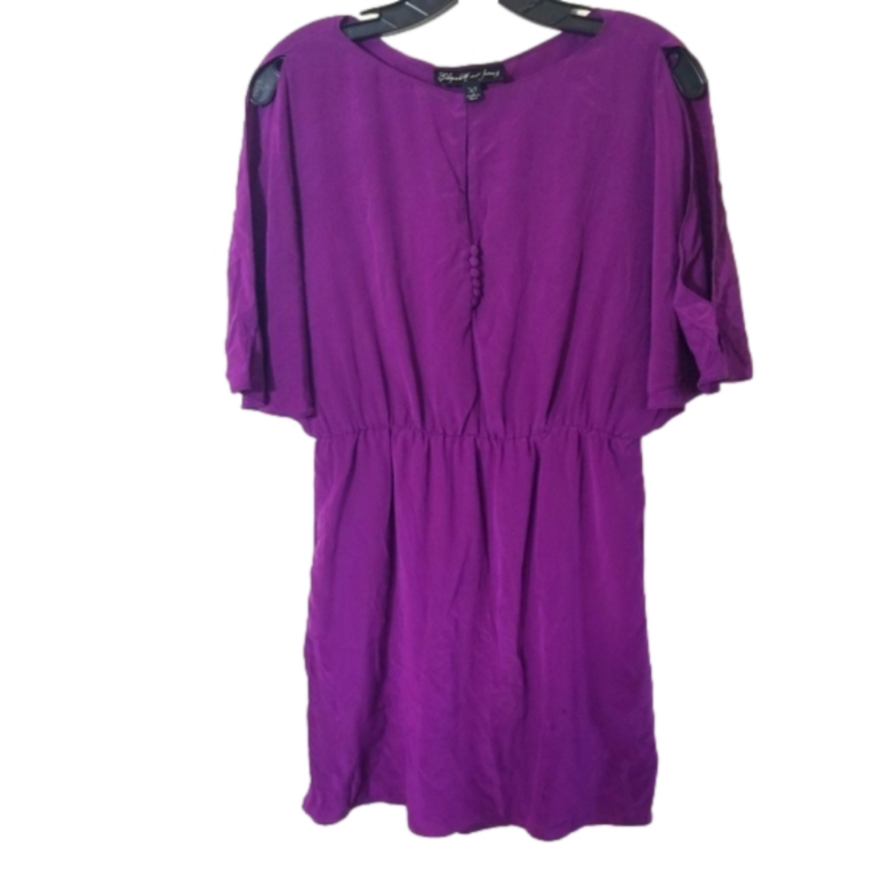 Elizabeth and James Pure Silk Flutter Bare Shoulder Keyhole Mini Dress Size XS